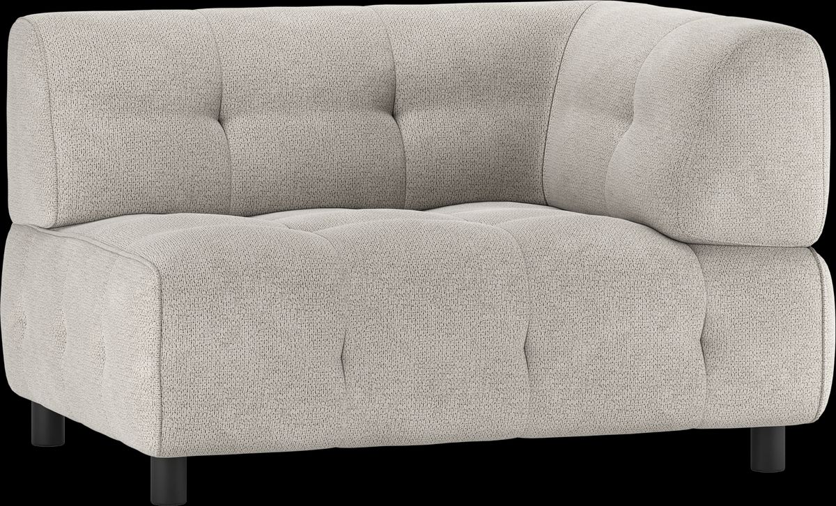 Louis Modulære sofa 1,5-sæder med arm højre, chenille lysegrå H73x90x122 cm