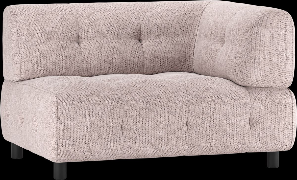 Louis Modulære sofa 1,5-sæder med arm højre, chenille lyserød H73x90x122 cm