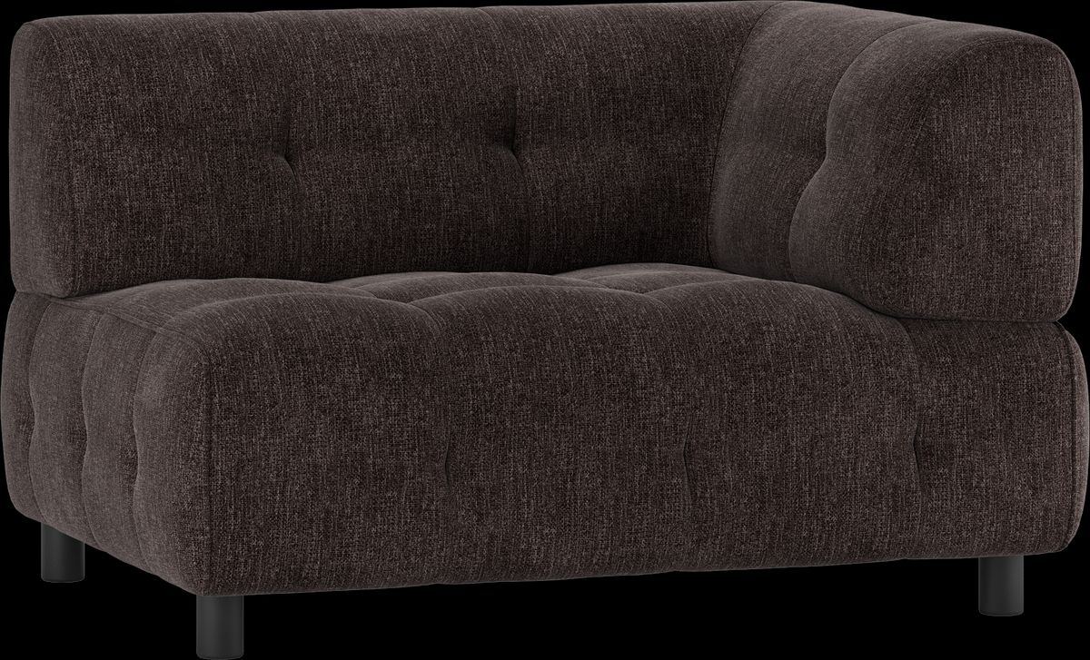 Louis Modulære sofa 1,5-sæder med arm højre, fladvævet stof kaffe H73x90x122 cm