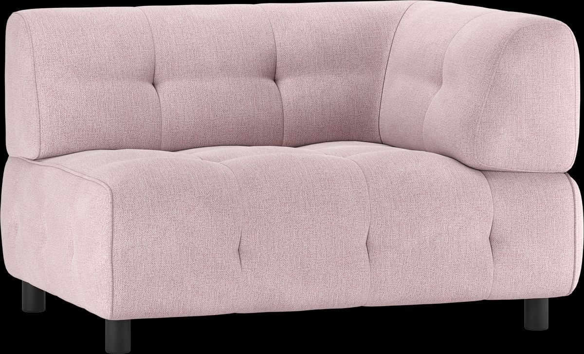 Louis Modulære sofa 1,5-sæder med arm højre, fladvævet stof lyserød H73x90x122 cm