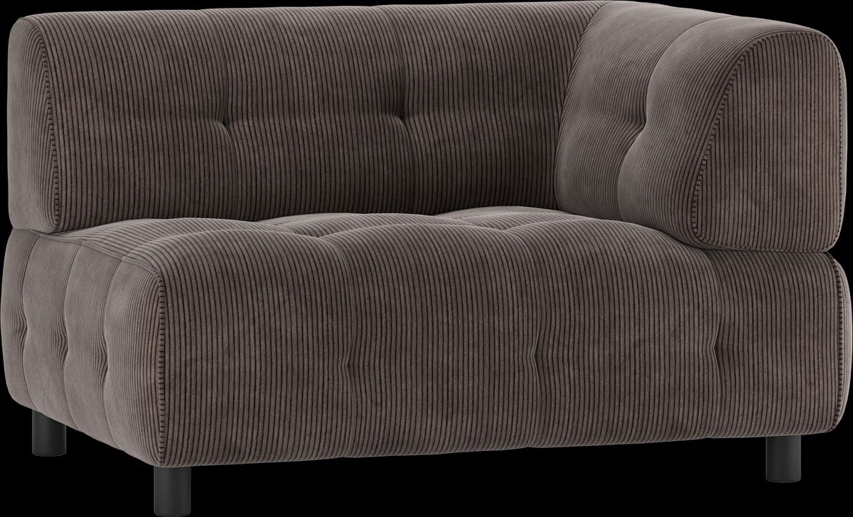 Louis Modulære sofa 1,5-sæder med arm højre, fløjl kaffe H73x90x122 cm