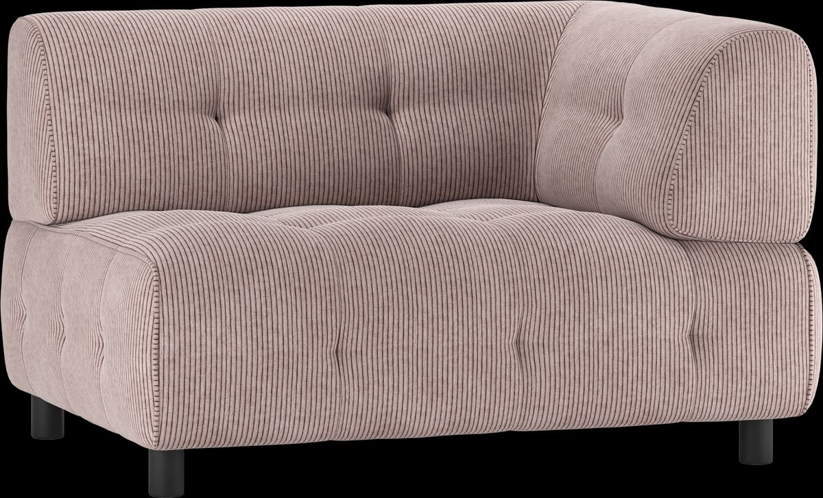 Louis Modulære sofa 1,5-sæder med arm højre, fløjl lyserød H73x90x122 cm