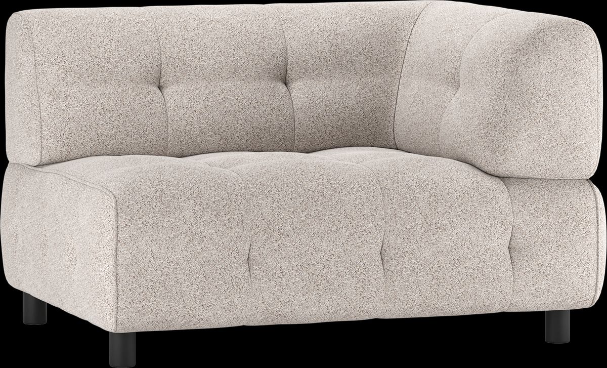 Louis Modulære sofa 1,5-sæder med arm højre, grov melange lysegrå H73x90x122 cm