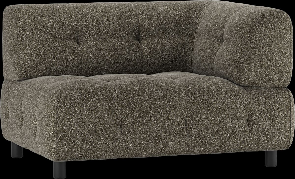 Louis Modulære sofa 1,5-sæder med arm højre, grov melange lysegrøn H73x90x122 cm