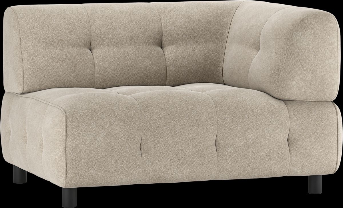 Louis Modulære sofa 1,5-sæder med arm højre, vævet stof lysegrå H73x90x122 cm