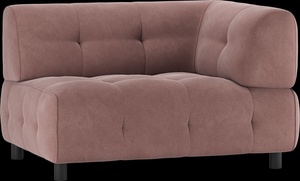 Louis Modulære sofa 1,5-sæder med arm højre, vævet stof lyserød H73x90x122 cm