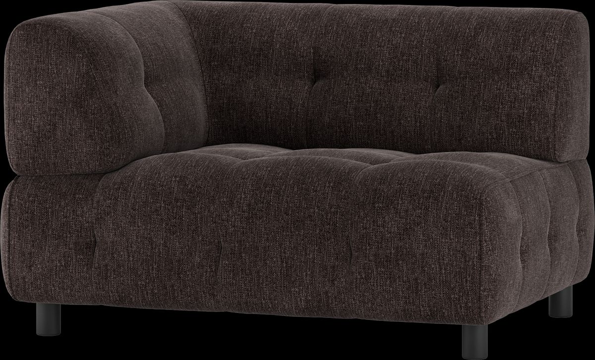 Louis Modulære sofa 1,5-sæder med arm links, fladvævet stof kaffe H73x90x122 cm