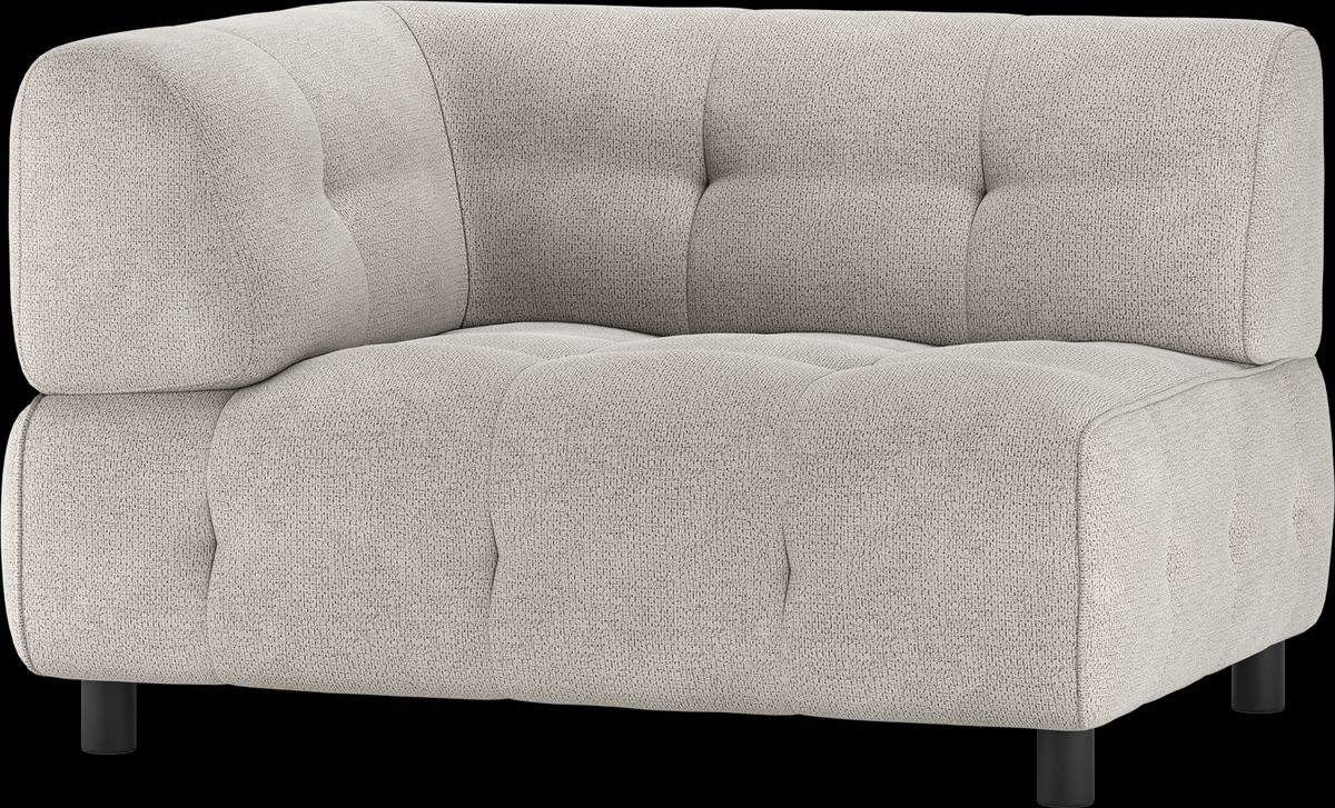 Louis Modulære sofa 1,5-sæder med arm venstre, chenille lysegrå H73x90x122 cm