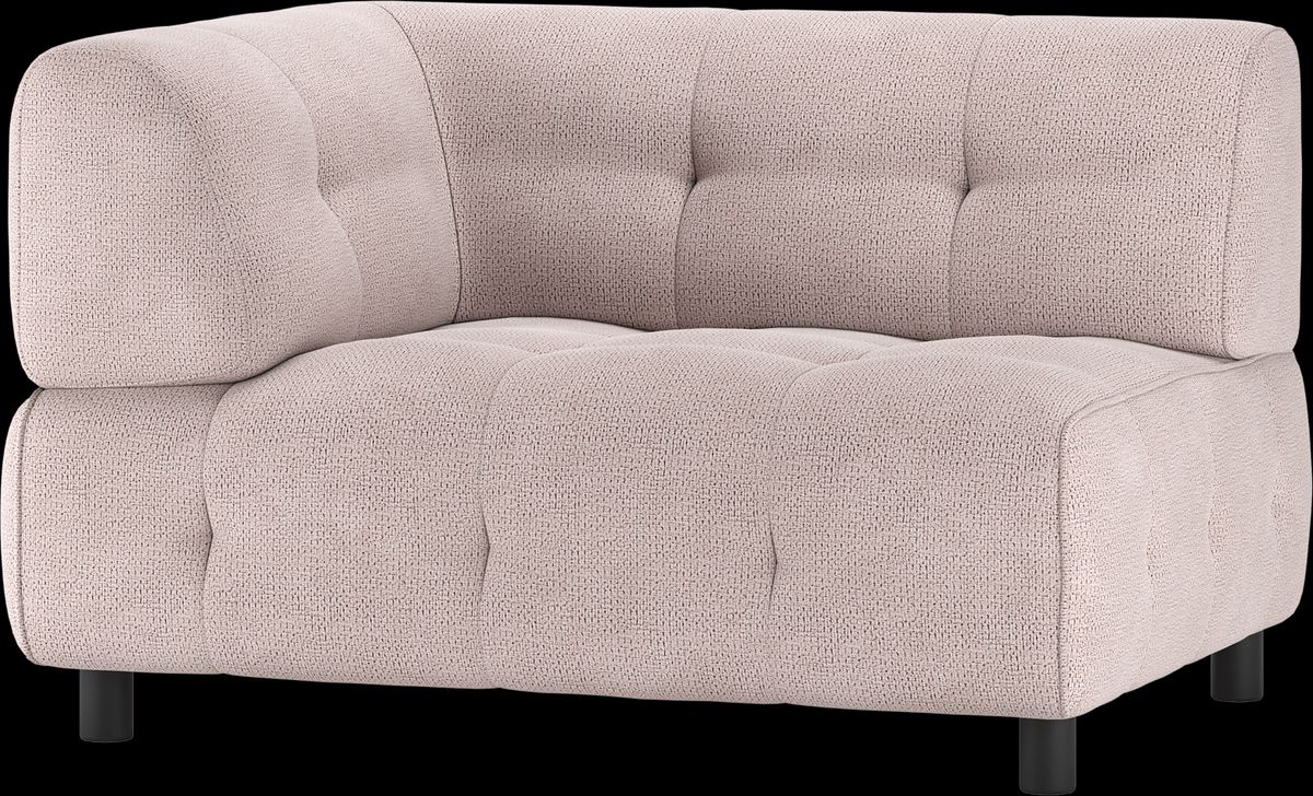 Louis Modulære sofa 1,5-sæder med arm venstre, chenille lyserød H73x90x122 cm