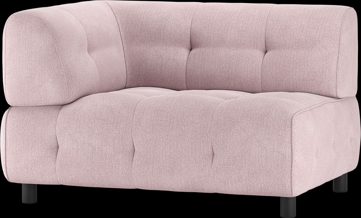 Louis Modulære sofa 1,5-sæder med arm venstre, fladvævet stof lyserød H73x90x122 cm