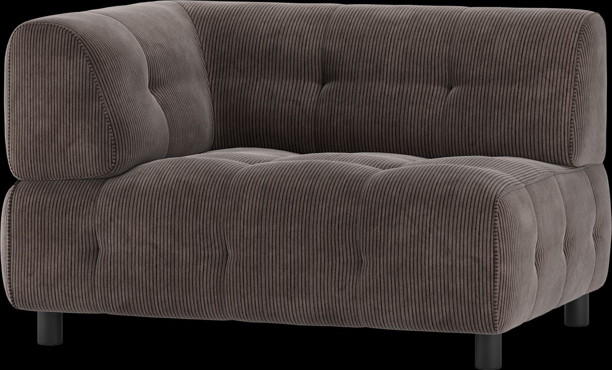 Louis Modulære sofa 1,5-sæder med arm venstre, fløjl kaffe H73x90x122 cm