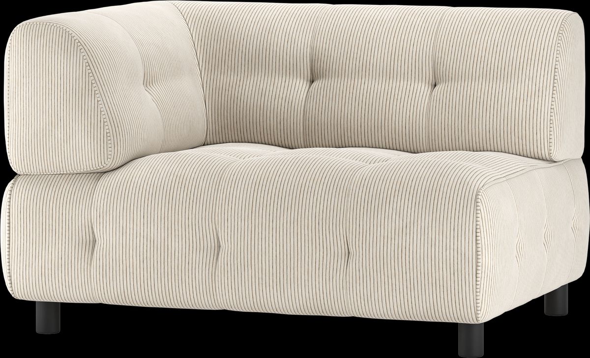 Louis Modulære sofa 1,5-sæder med arm venstre, fløjl lysegrå H73x90x122 cm