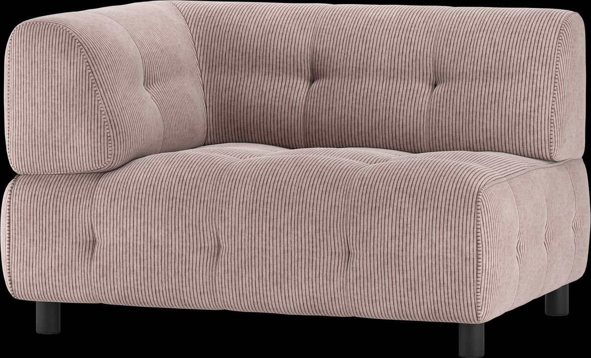 Louis Modulære sofa 1,5-sæder med arm venstre, fløjl lyserød H73x90x122 cm