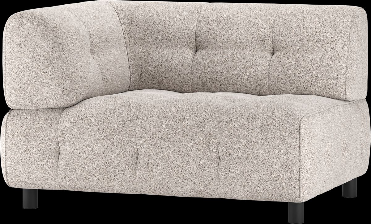 Louis Modulære sofa 1,5-sæder med arm venstre, grov melange lysegrå H73x90x122 cm