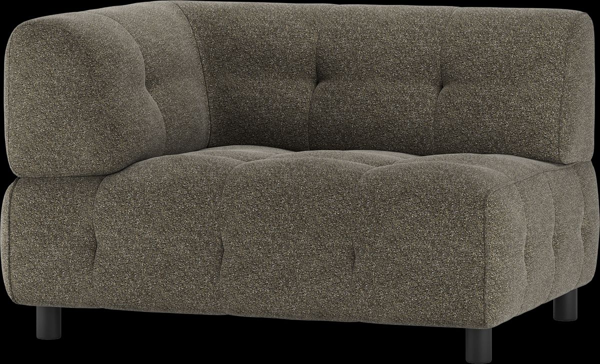 Louis Modulære sofa 1,5-sæder med arm venstre, grov melange lysegrøn H73x90x122 cm