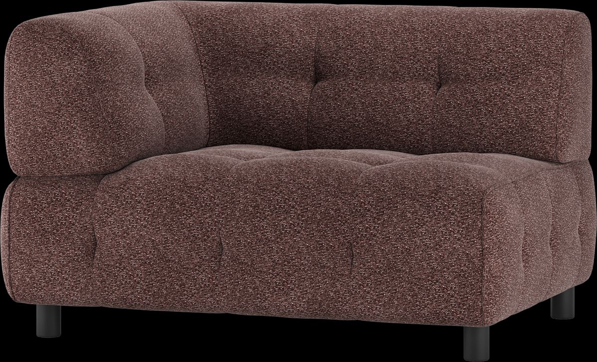 Louis Modulære sofa 1,5-sæder med arm venstre, grov melange lyserød H73x90x122 cm