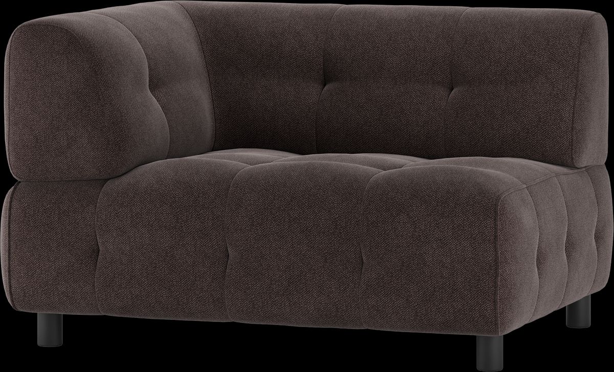 Louis Modulære sofa 1,5-sæder med arm venstre, vævet stof kaffe H73x90x122 cm