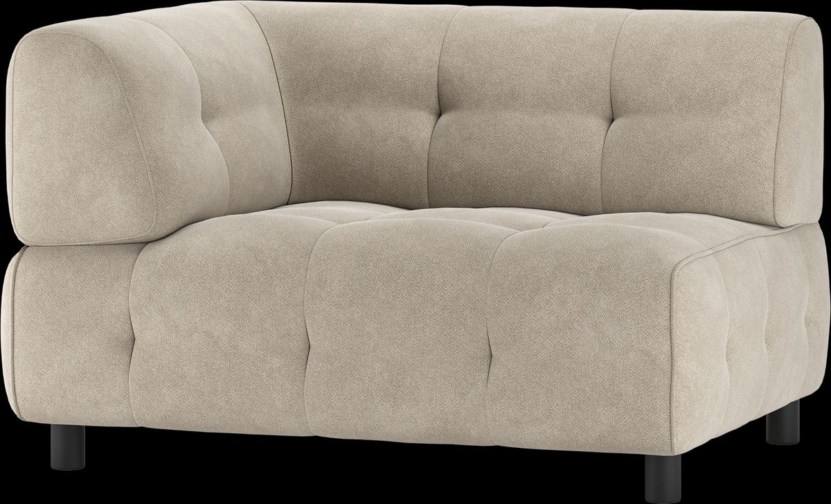 Louis Modulære sofa 1,5-sæder med arm venstre, vævet stof lysegrå H73x90x122 cm