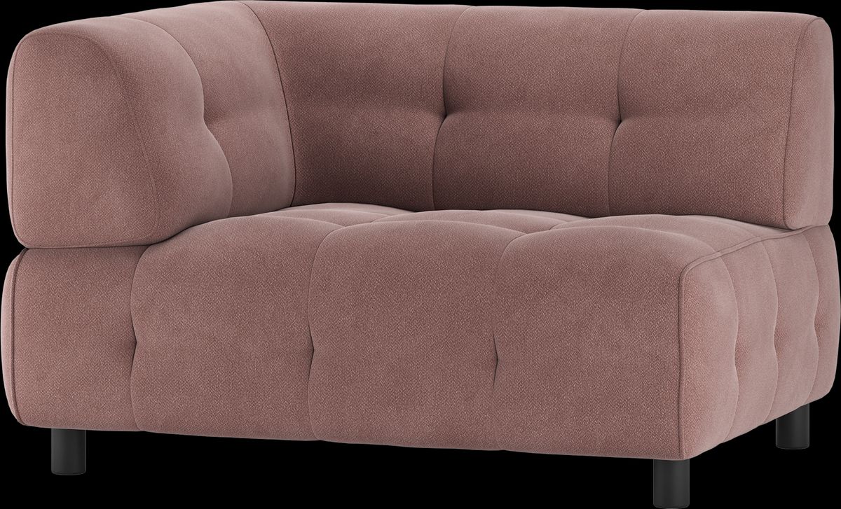 Louis Modulære sofa 1,5-sæder med arm venstre, vævet stof lyserød H73x90x122 cm