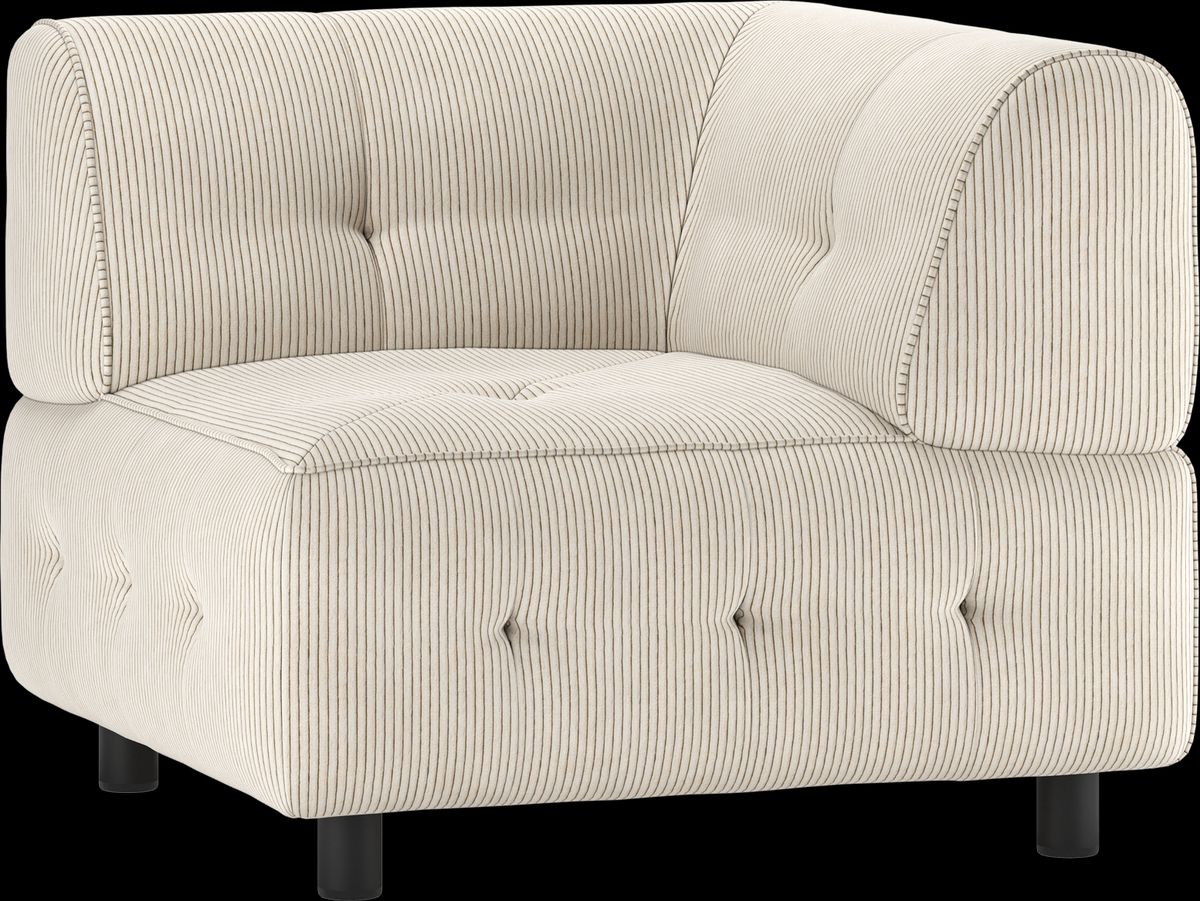 Louis Modulære sofa Hjørneelement, fløjl lysegrå H73x90x90 cm