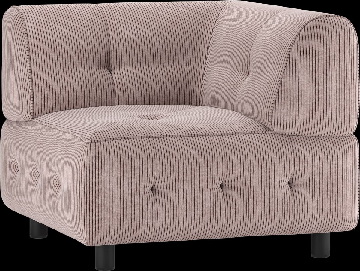 Louis Modulære sofa Hjørneelement, fløjl lyserød H73x90x90 cm