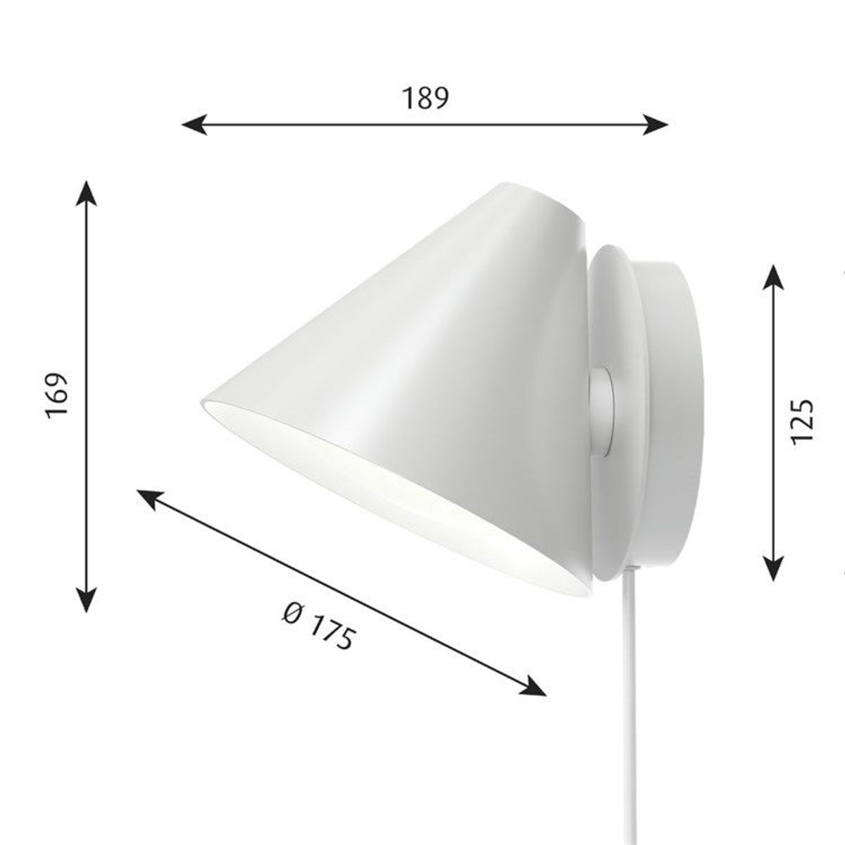 Louis Poulsen Keglen Væglampe White 8.5W LED 3000K