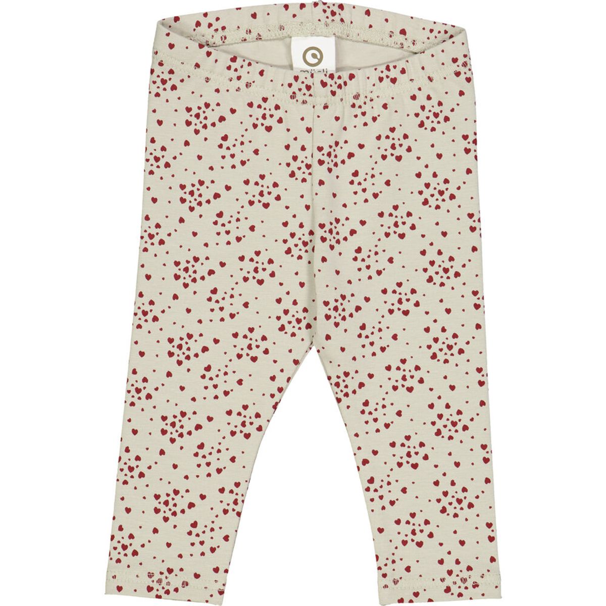 Love leggings med hjerte print - Soft green/ Cabernet - 56