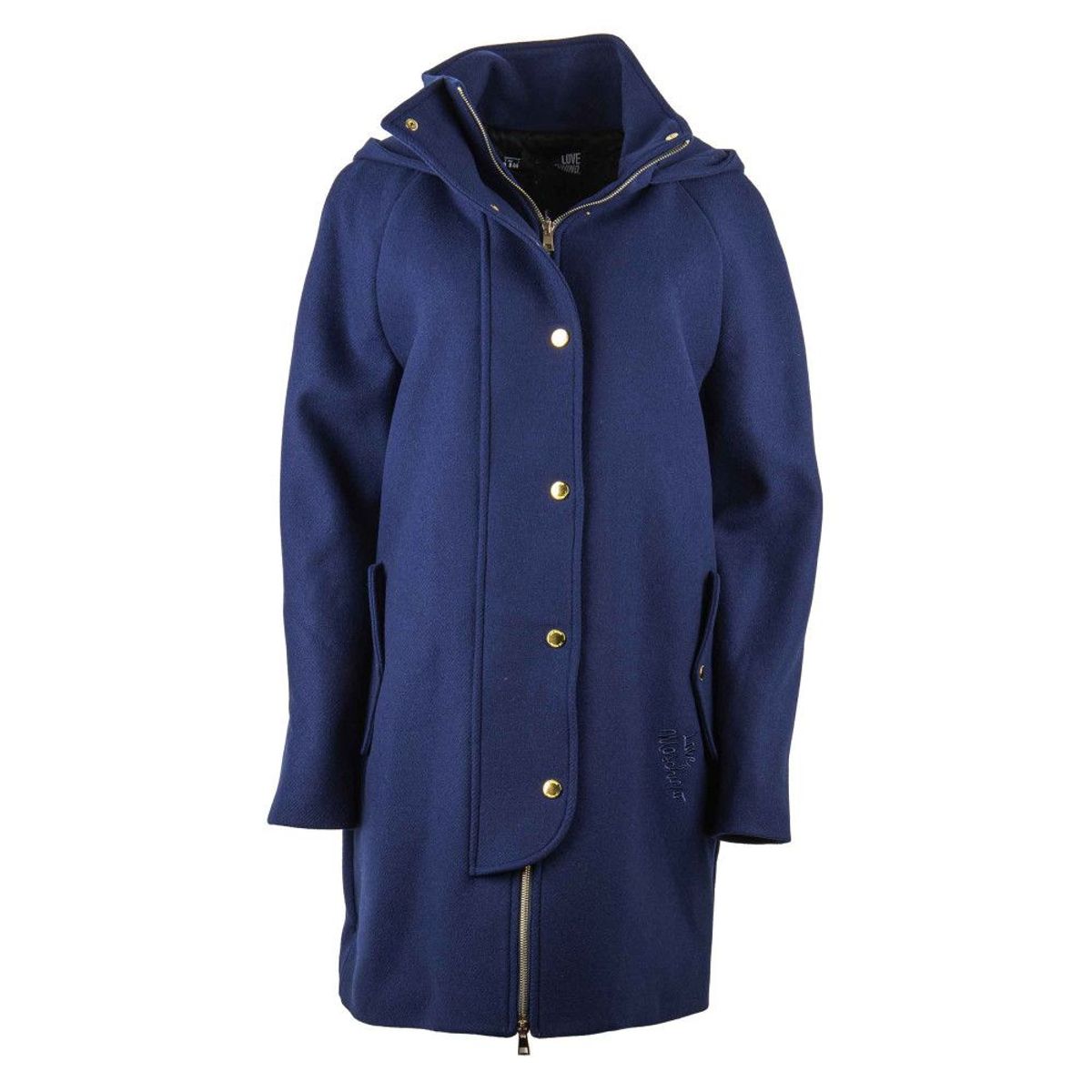 Love Moschino Blue Wool Dame Coat