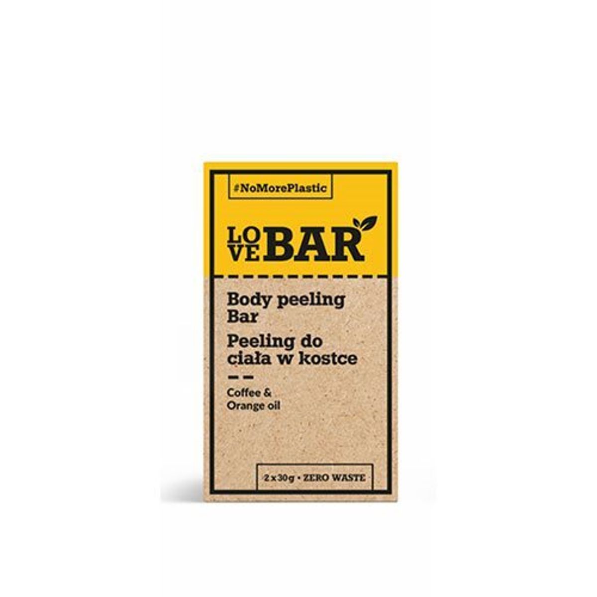 LoveBar Body peeling Bar m. Kaffe & Appelsin olie - 60 g.