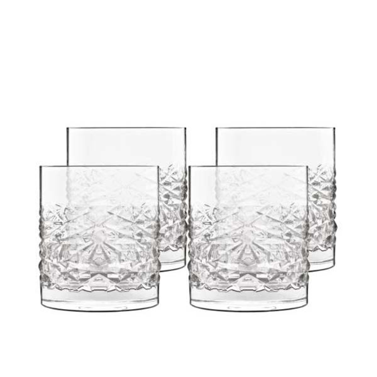 Luigi Bormioli - Mixology textures Vandglas/whiskyglas 10 cm 38 cl 4 stk. Klar