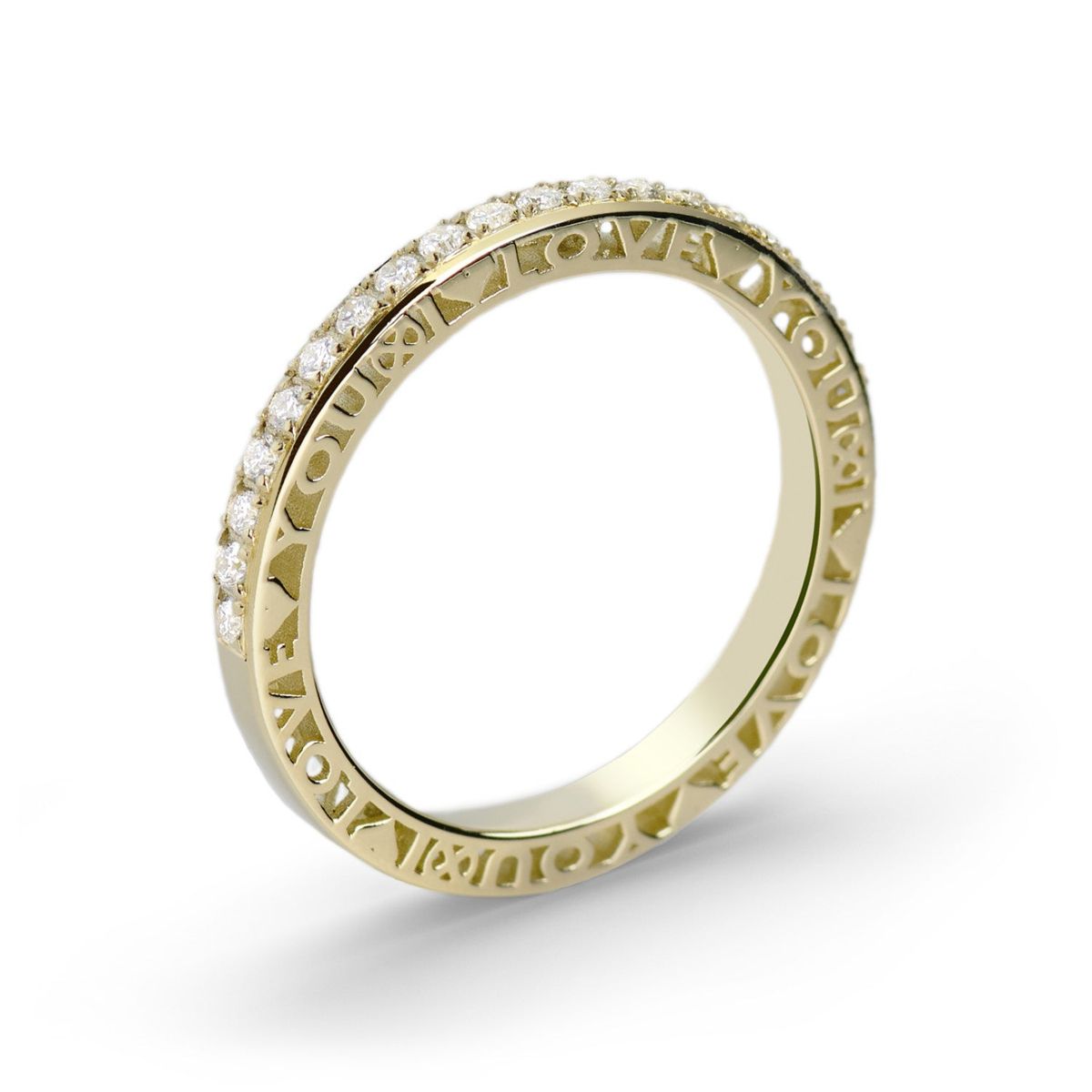 Luis & Freya - Poem Meridian I love you ring 14 kt. guld