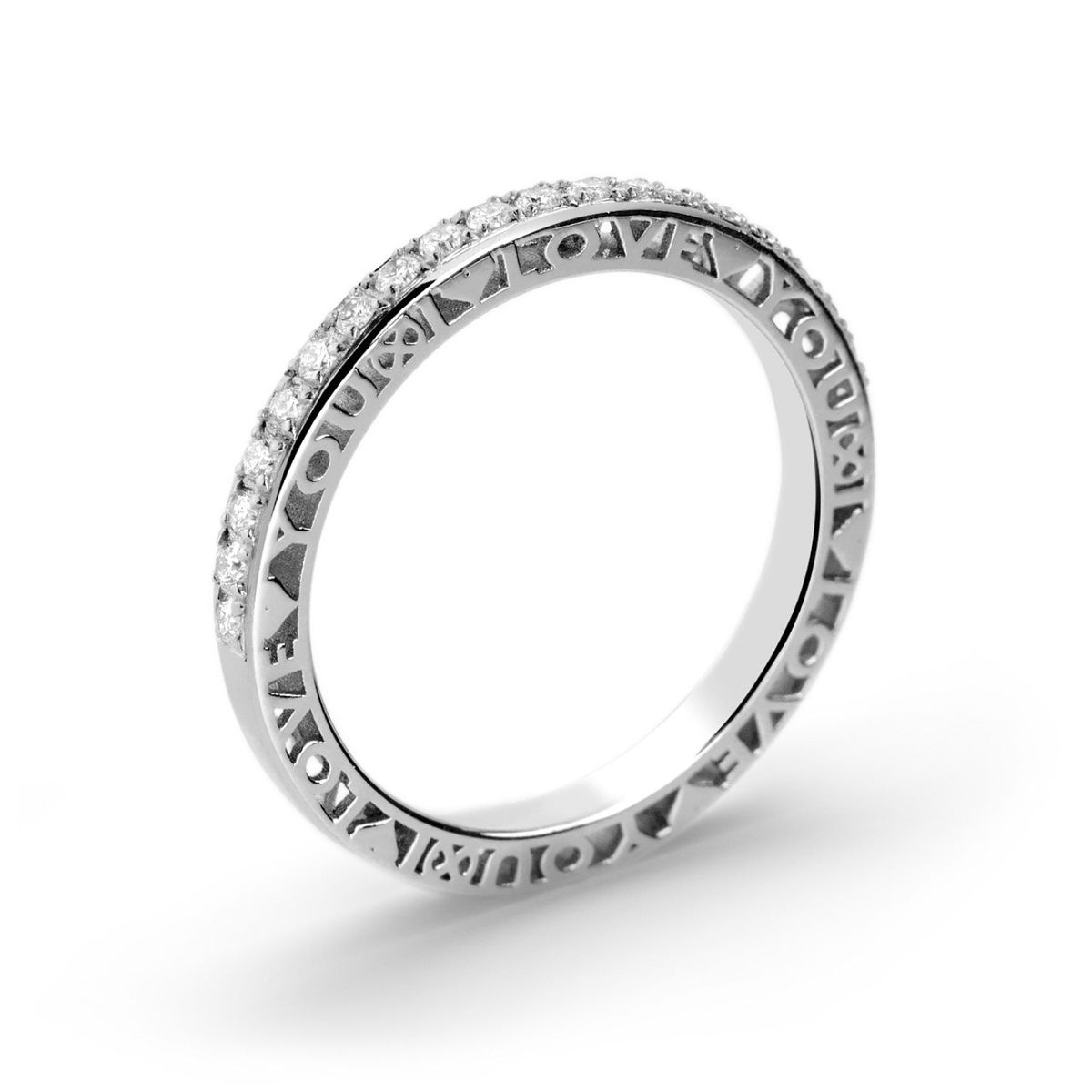 Luis & Freya - Poem Meridian I Love You ring 14 kt. hvidguld