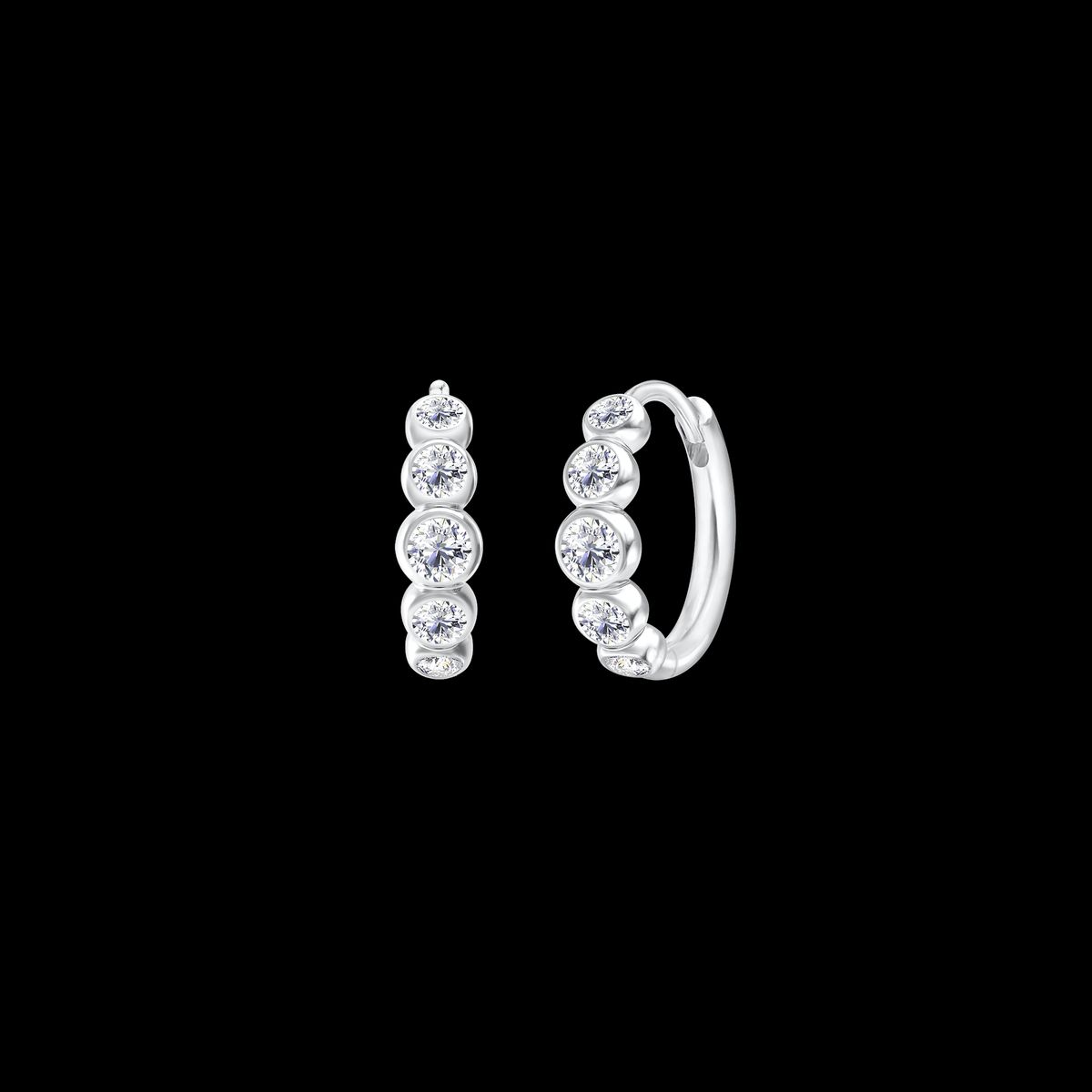 Lumen Medium Hoops Top Wesselton Diamond