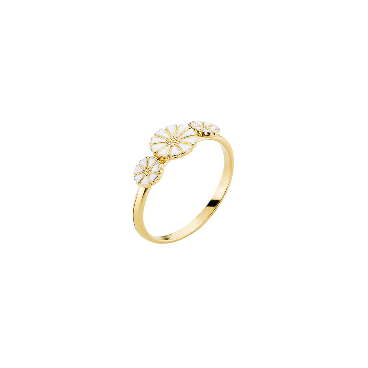 Lund Copenhagen - Guldbelagt marguerit ring med 3 blomster - 907075-3-m