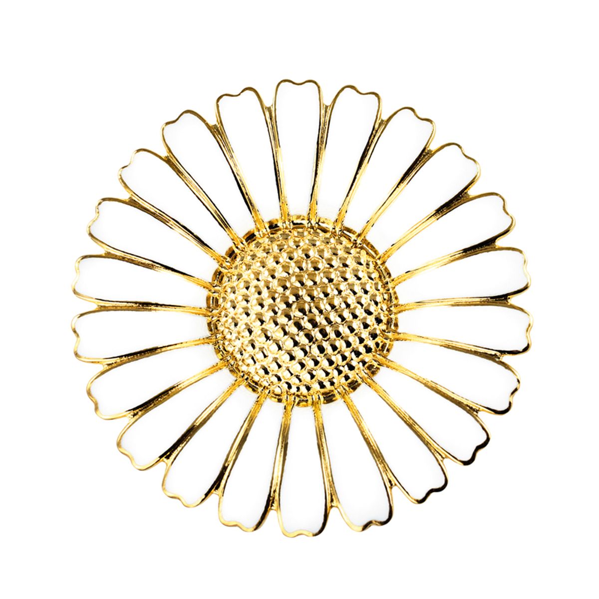 Lund Copenhagen Marguerit Broche Forgyldt 43 mm