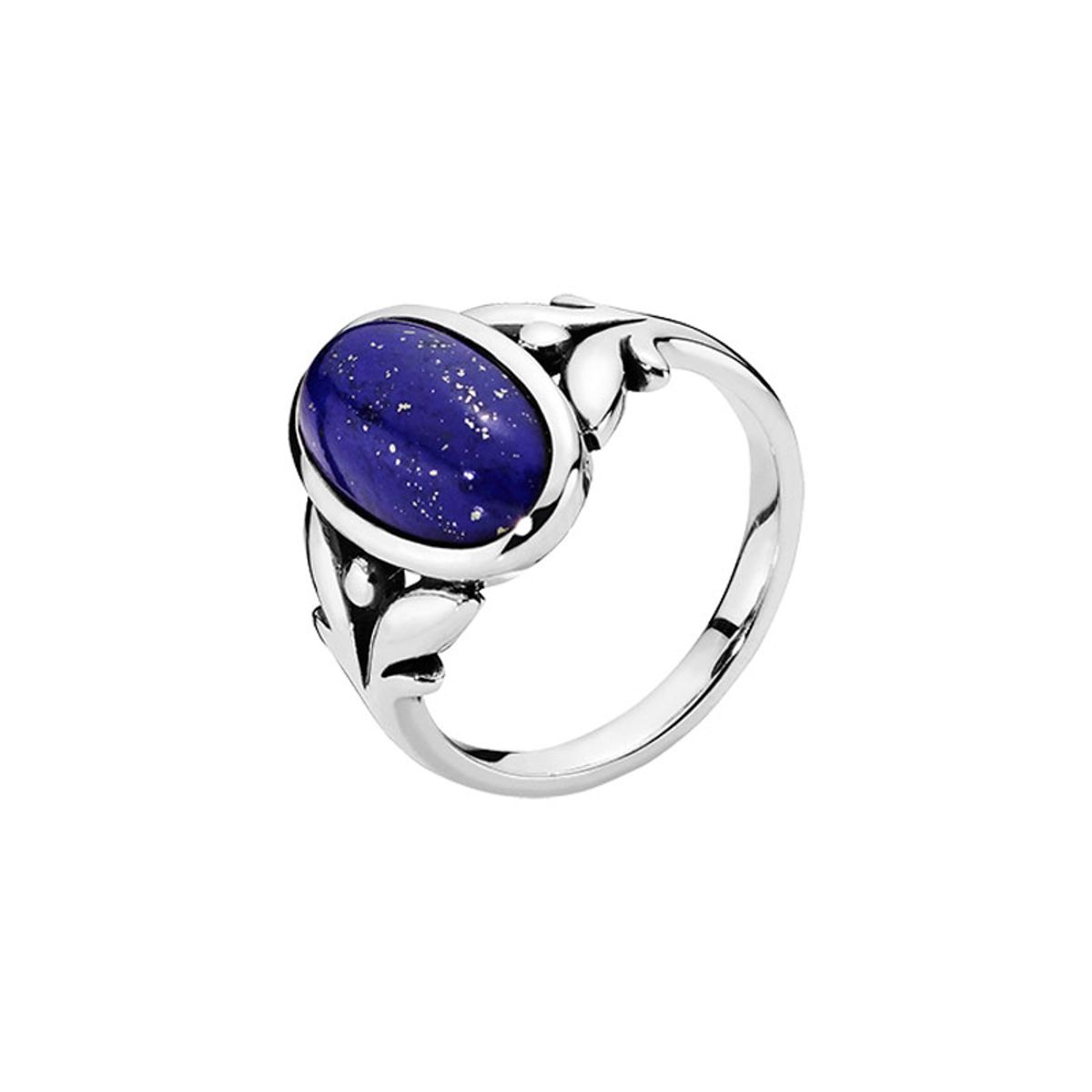 Lund Copenhagen sølv oval ring med lapis