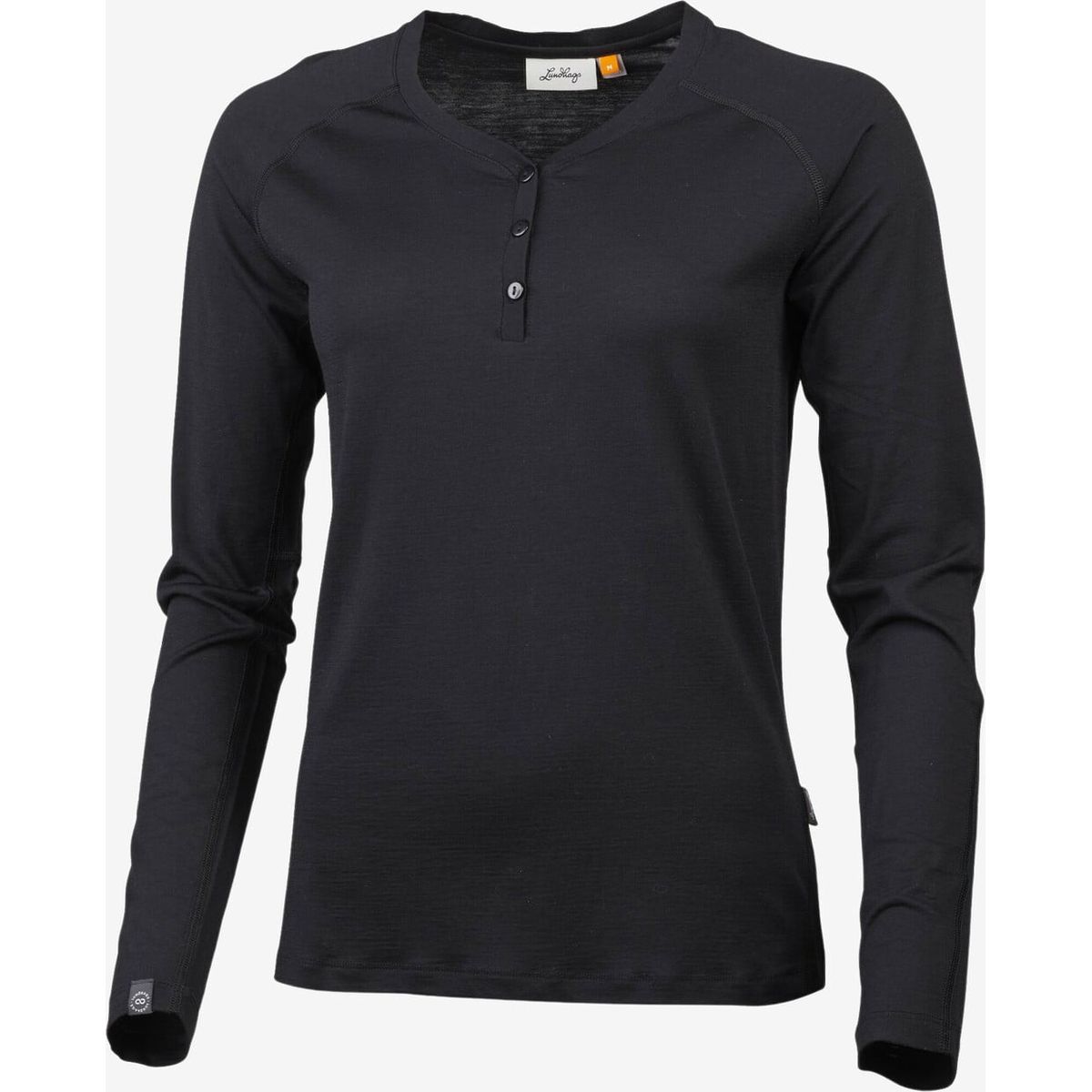 Lundhags - Gimmer Merino Lt dame Henley (Black) - XS