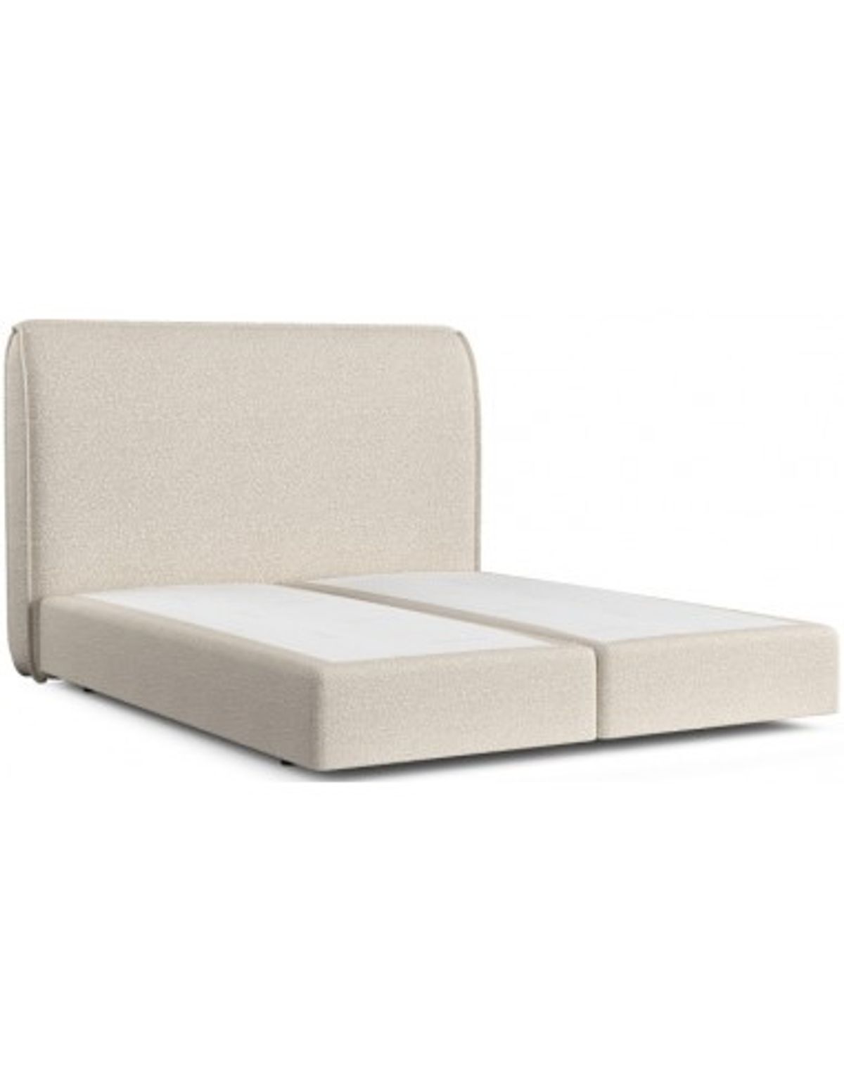 Luppe sengeramme i bouclé med sengegavl 140 x 200 cm - Lys beige