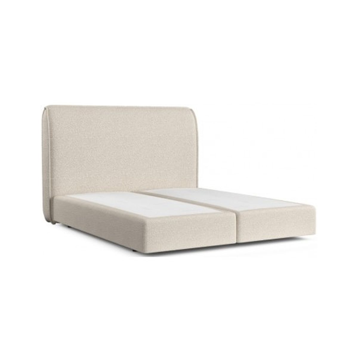 Luppe sengeramme i bouclé med sengegavl 180 x 200 cm - Lys beige