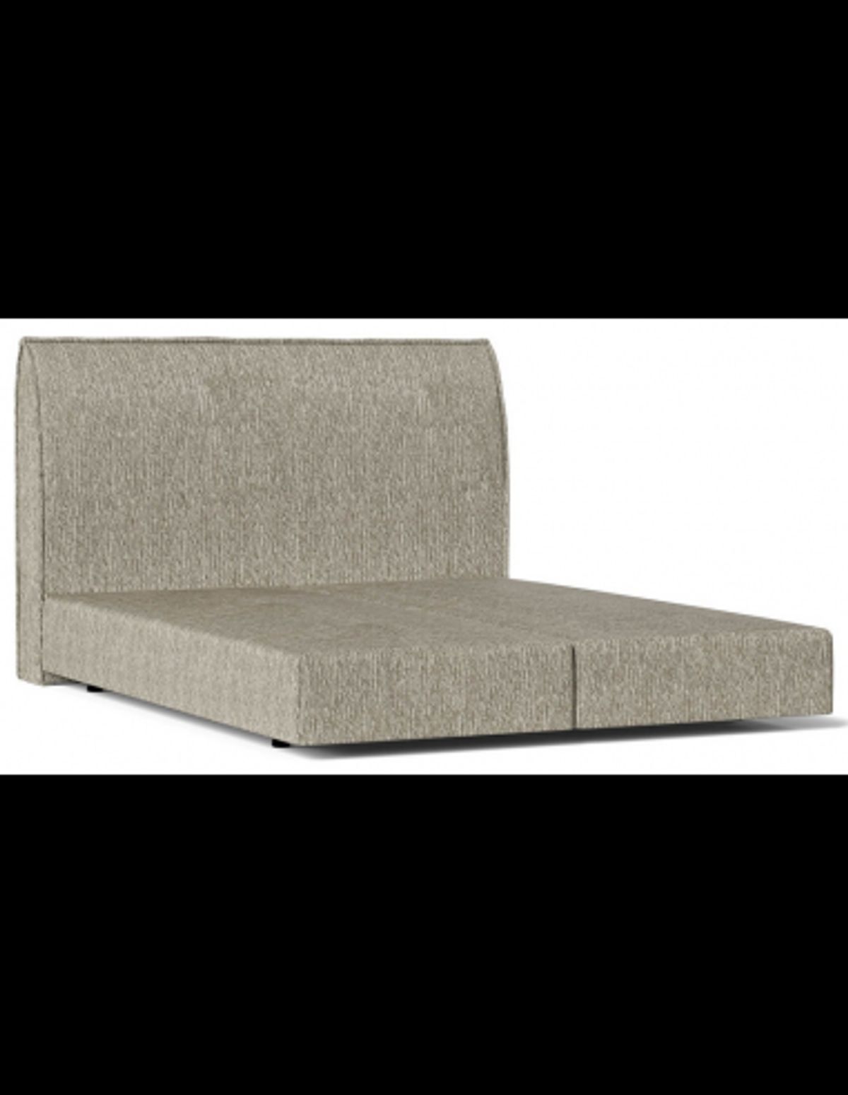 Luppe sengeramme i chenille med sengegavl 120 x 200 cm - Beige