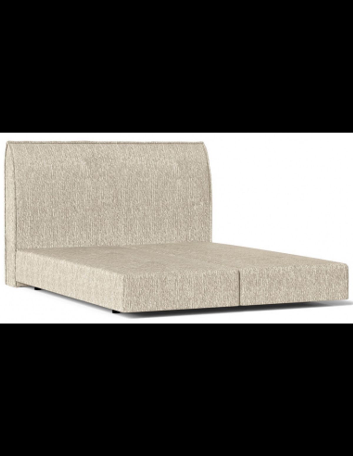 Luppe sengeramme i chenille med sengegavl 140 x 200 cm - Lys beige