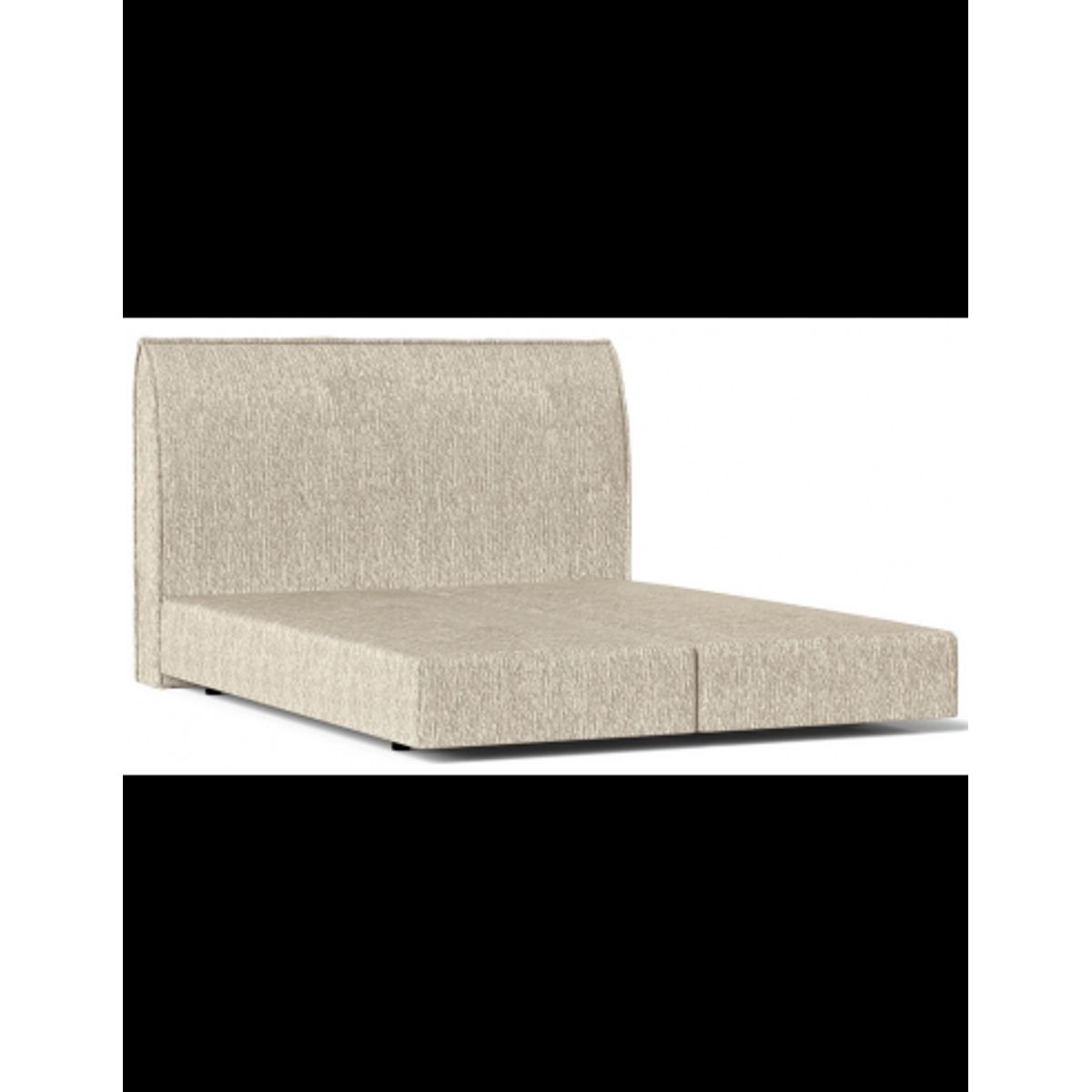 Luppe sengeramme i chenille med sengegavl 160 x 200 cm - Lys beige