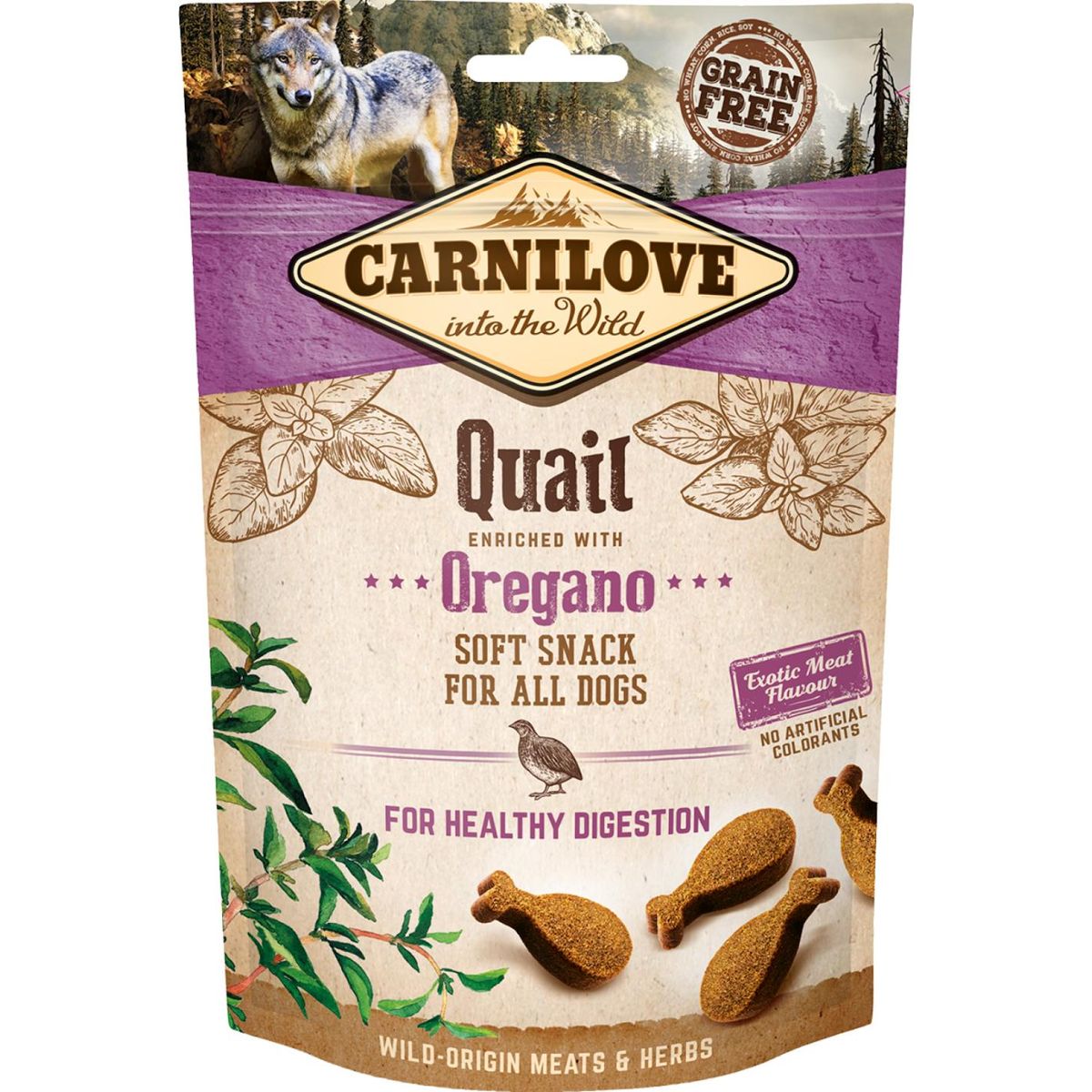 Lupus - Carnilove Semi Moist Snack Vagtel & Oregano 200g