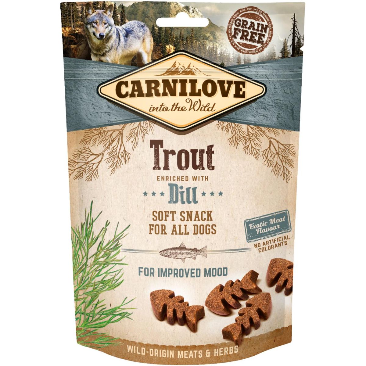 Lupus - Carnilove Semi Moist Snack Ørred & Dild 200g - Hundegodbidder - Alt til Hunden