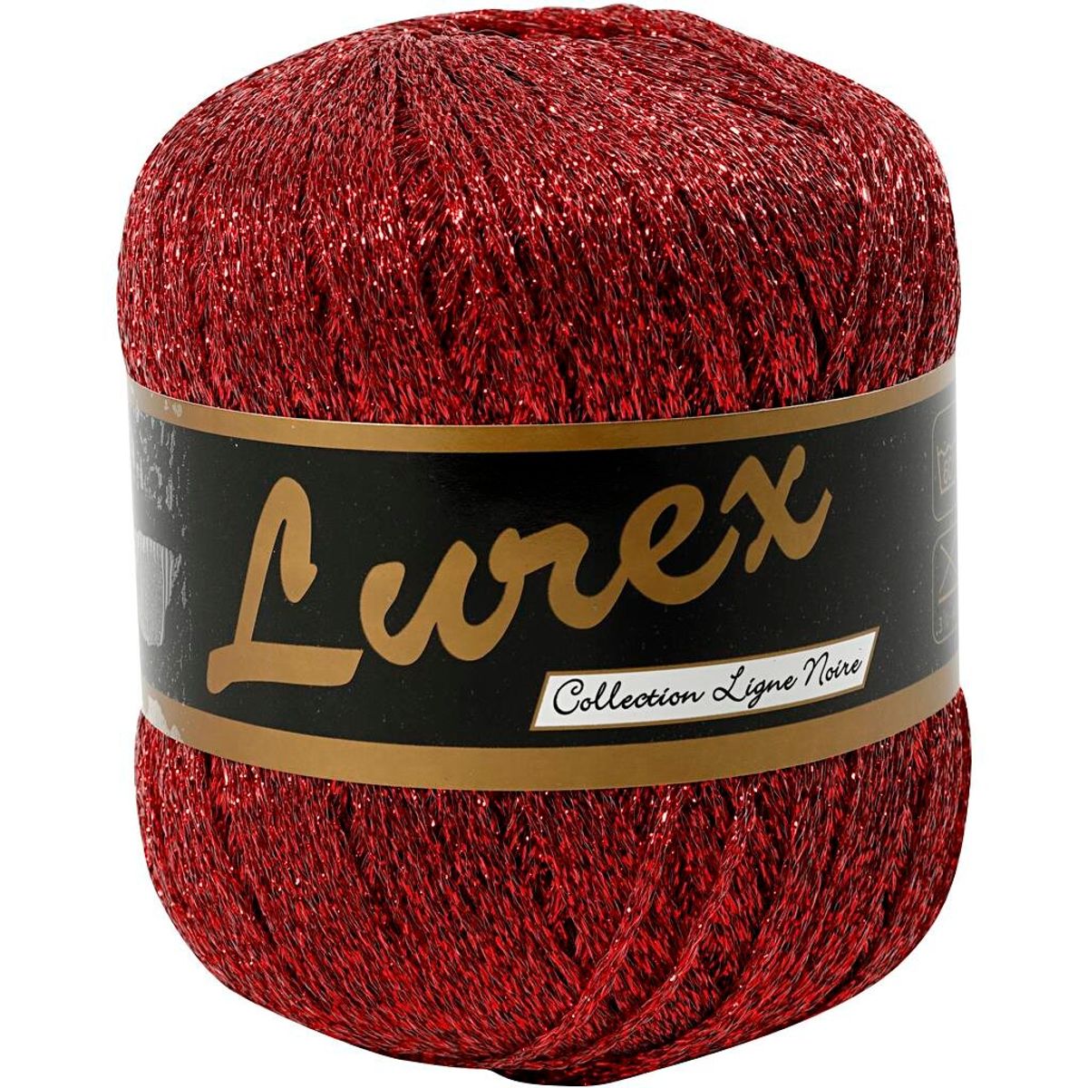 Lurex glimmergarn, L: 160 m - Rød, 25 gram