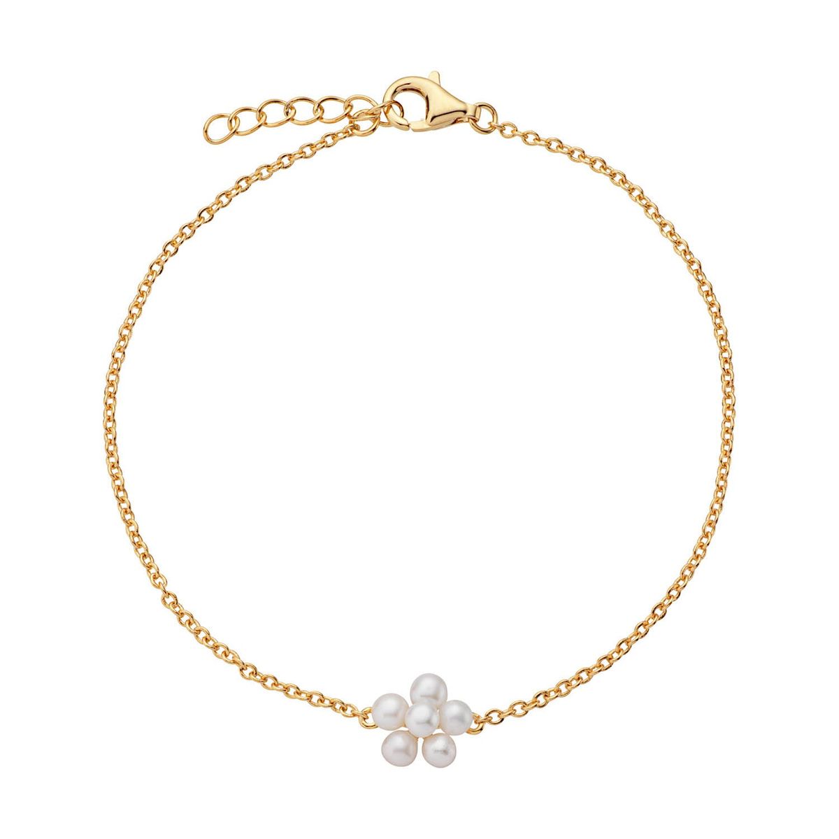 LuvaLu Jewellery - Pearly Flower armbånd Forgyldt sølv sterlingsølv