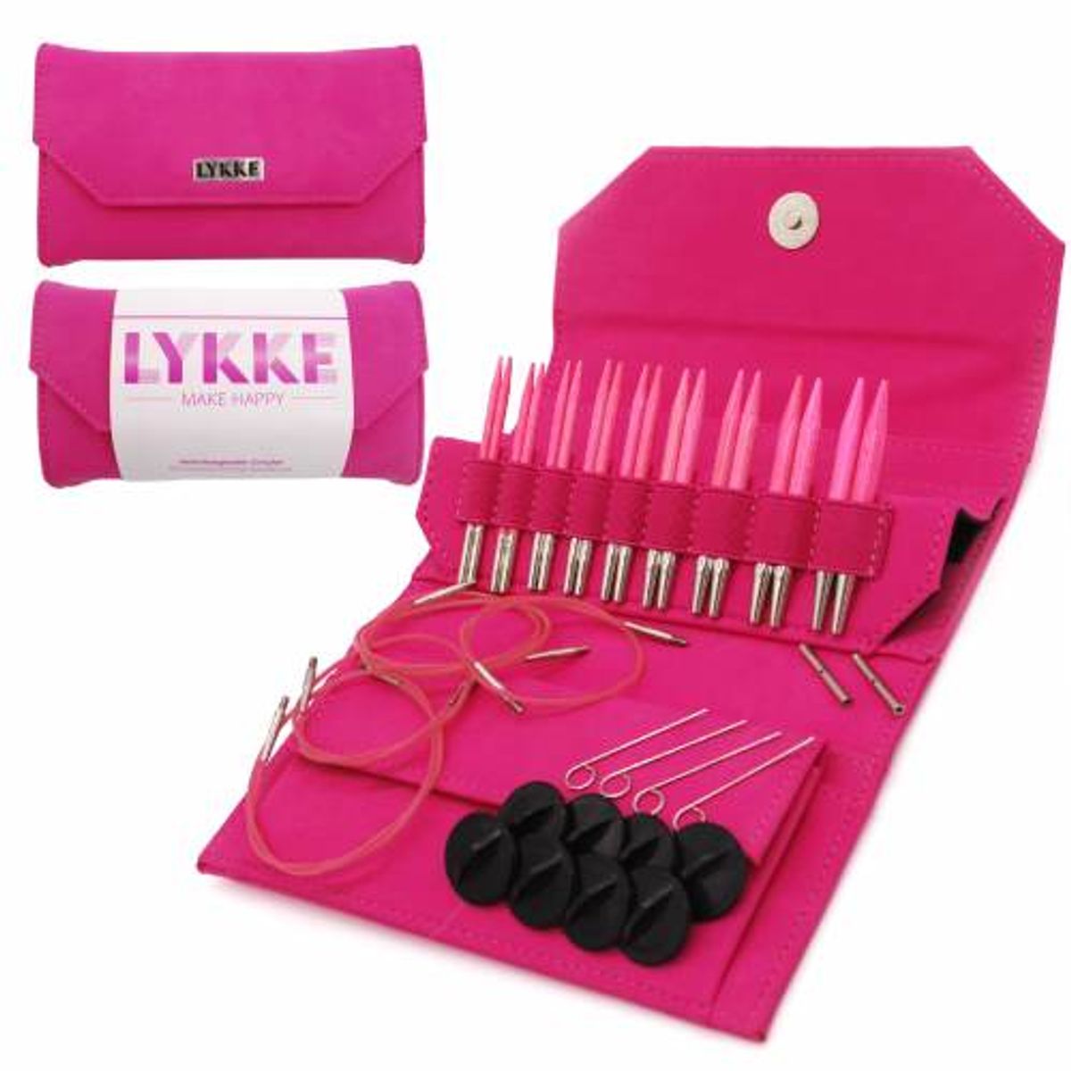 LYKKE Needles - Blush sæt - Fuchsia Denim Effect 3,5 in (ca. 9 cm)