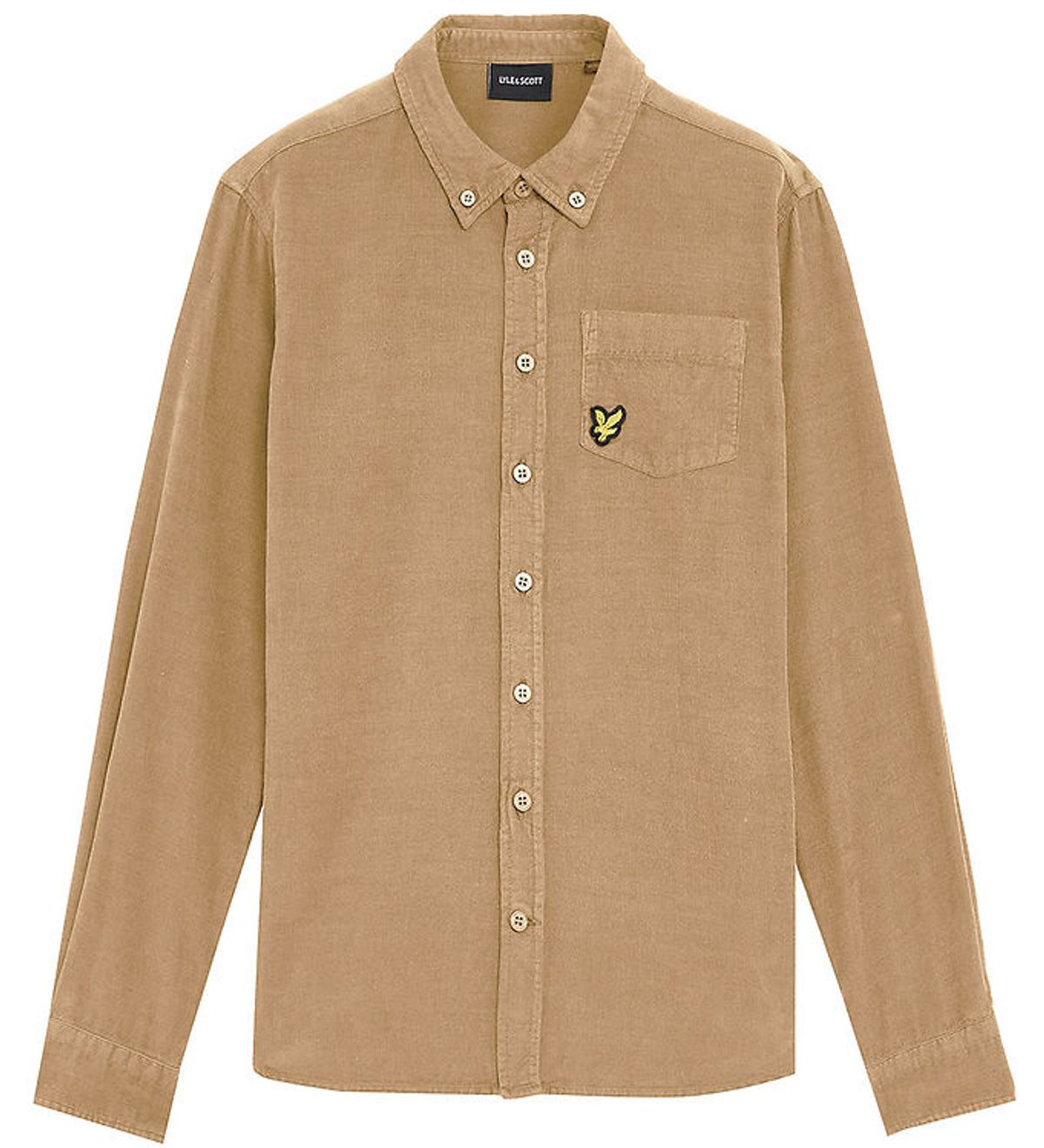 Lyle & Scott Skjorte - Fløjl - Needle Cord - Sand Storm