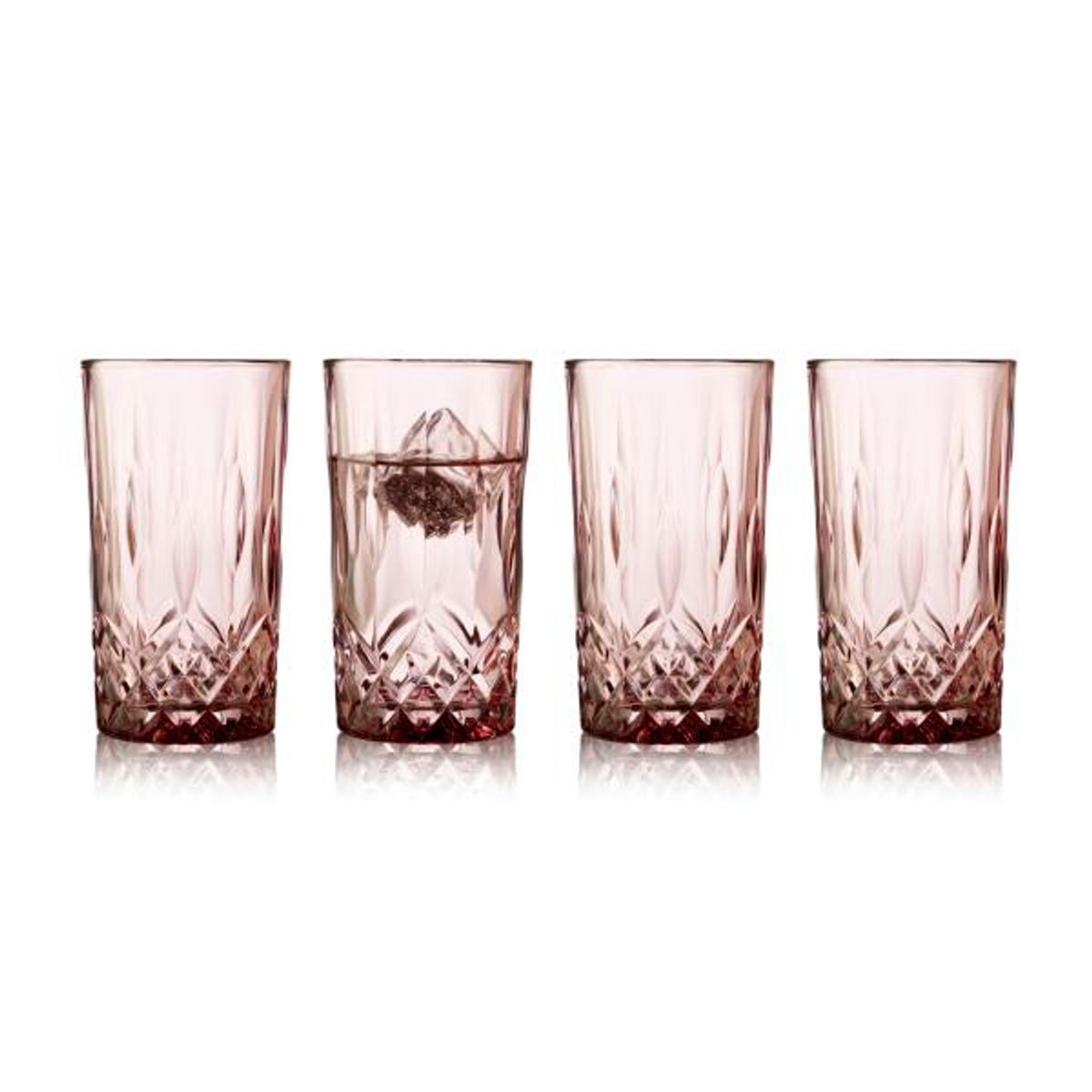 Lyngby Glas - Sorrento Highball 38 cl 4 stk. Pink