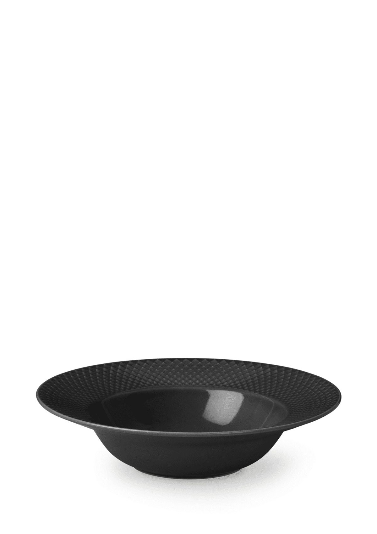 Lyngby Porcelæn - Rhombe Earth Dyb tallerken Ø24.5 cm slate